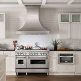ZLINE 48" Stainless Steel 6.0 cu.ft. 7 Gas Burner/Electric Oven Range with Griddle RA48