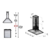 ZLINE 48" Stainless Steel Island Range Hood, GL2i-48