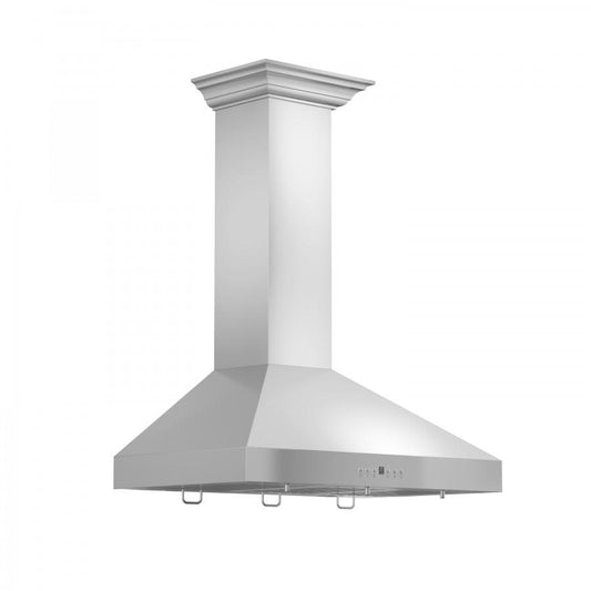 ZLINE 48" Stainless Steel Wall Range Hood, Crown Molding, KL3CRN-48