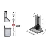 ZLINE 48" Stainless Steel Wall Range Hood, KB-48