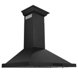 ZLINE 48" Wall Range Hood, Black Stainless, Crown Molding, BSKBNCRN-48