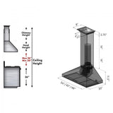 ZLINE 48" Wall Range Hood, Built-in CrownSound® Bluetooth Speakers, KL3CRN-BT-48