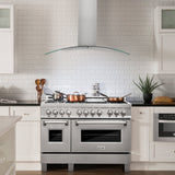 ZLINE 48" Wall Range Hood, Snow Finish Stainless & Glass, 8KN4S-48