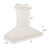 ZLINE 48" Wooden Wall Mount Range Hood in Cottage White, KPTT-48