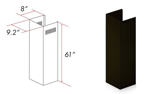 ZLINE 5 Ft. Chimney Extension For Ceilings Up To 12.5 Ft. 8KBB-E
