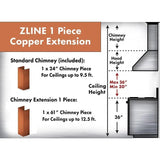 ZLINE 5' Range Hood Chimney Extension, Ceilings up to 12.5' 8KBC-E