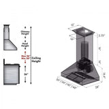 ZLINE 54" Professional Wall Range Hood, Built-in CrownSound® Bluetooth Speakers, 697CRN-BT-54
