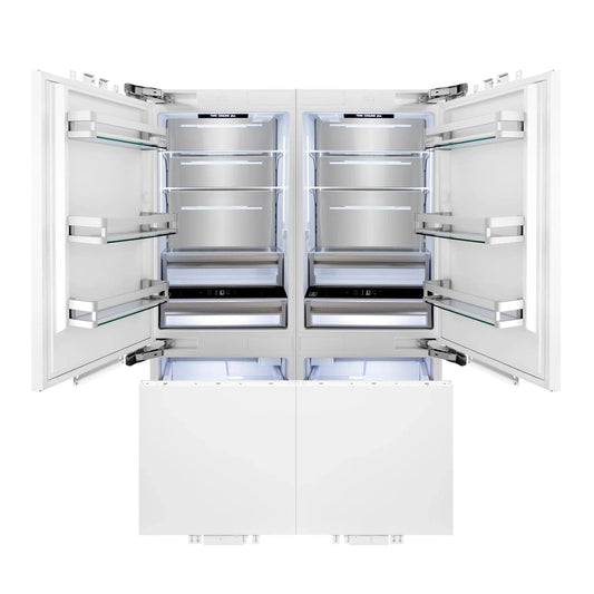 ZLINE 60" 32.2 cu. Ft. Panel Ready Built-In 4-Door French Door Refrigerator with Internal Water and Ice Dispenser RBIV-60