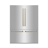 ZLINE 60" Autograph 32.2 cu. ft. 4-Door French Door Fridge Water/Ice Dispenser Stainless Steel Gold Accents RBIVZ-304-60-G