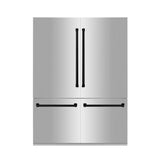 ZLINE 60" Autograph 32.2 cu. ft. 4-Door French Door Fridge Water/Ice Dispenser Stainless Steel Matte Black Accents RBIVZ-304-60-MB