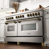 ZLINE 60" Autograph Edition, 7.4 cu. ft. Dual Fuel Range, RAZ-60-G