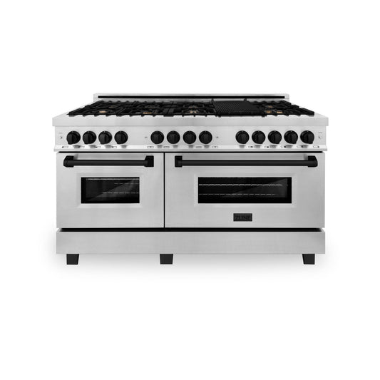 ZLINE 60" Autograph Edition, 7.4 cu. ft. Dual Fuel Range, RAZ-60-MB