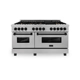 ZLINE 60" Autograph Edition Dual Fuel Range, DuraSnow, RASZ-SN-60-MB