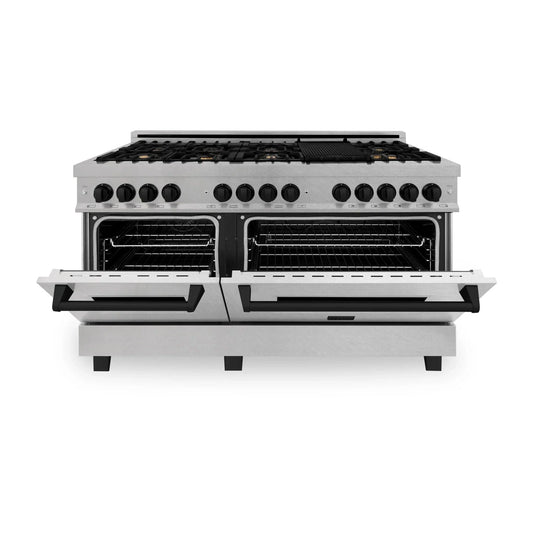 ZLINE 60" Autograph Edition Dual Fuel Range, DuraSnow, RASZ-SN-60-MB