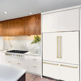 ZLINE 60" Autograph Edition French Door Refrigerator, Internal Water, Ice Dispenser, White Matte, Champagne Bronze Accents RBIVZ-WM-60-CB