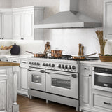 ZLINE 60" Dual Fuel Range, DuraSnow Stainless, RAS-SN-60