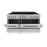 ZLINE 60" Dual Fuel Range, DuraSnow Stainless, RAS-SN-60