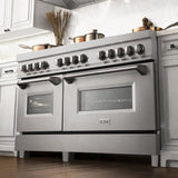 ZLINE 60" Dual Fuel Range, DuraSnow Stainless, RAS-SN-60