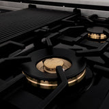 ZLINE 60" Dual Fuel Range, Snow Stainless, Brass Burners, RAS-SN-BR-60