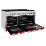 ZLINE 60" Professional Dual Fuel Range with Red Gloss Door, RA-RG-60