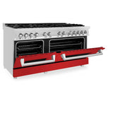 ZLINE 60" Professional Dual Fuel Range with Red Gloss Door, RA-RG-60