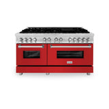 ZLINE 60" Professional Dual Fuel Range with Red Matte Door, RA-RM-60
