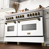 ZLINE 60"Autograph Range Dual Fuel, DuraSnow, White Door,RASZ-WM-60-G