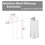 ZLINE 61" Extended Chimney and Crown, 655-4SSSS-36-304-E