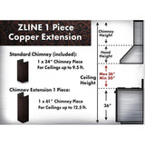 ZLINE 61"  Extended Chimney and Crown, 8KBH-E