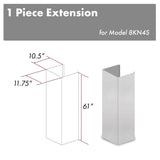 ZLINE 61 In. Snow Finished Stainless Steel Chimney Extension For Ceilings Up To 12.5 Ft. (8KN4S-E)