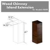 ZLINE 61" Wooden Chimney Extension, Ceilings up to 12.5 ft. (KBiRR-E)