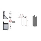 ZLINE 61" Wooden Chimney Extension for Ceilings up to 12.5', KBUU-E