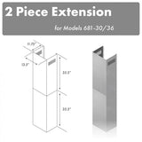 ZLINE 71" Extended Chimney, 2PCEXT-681-30/36