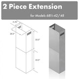 ZLINE 71" Extended Chimney, 2PCEXT-681i-42/48