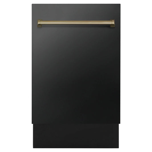 ZLINE Autograph 18" Dishwasher Black Stainless, Bronze, DWVZ-BS-18-CB