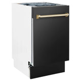 ZLINE Autograph 18" Dishwasher Black Stainless, Bronze, DWVZ-BS-18-CB