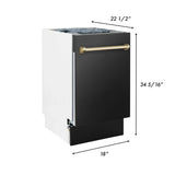 ZLINE Autograph 18" Dishwasher Black Stainless, Bronze, DWVZ-BS-18-CB