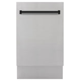 ZLINE Autograph 18" Dishwasher Stainless Door, Black DWVZ-304-18-MB