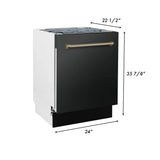 ZLINE Autograph 24" Dishwasher Black Stainless, DWVZ-BS-24-CB