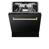 ZLINE Autograph 24" Dishwasher Black Stainless, DWVZ-BS-24-CB