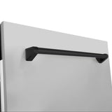 ZLINE Autograph 24" Dishwasher Stainless Door, Matte Black Handle DWVZ-304-24-MB