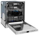 ZLINE Autograph 24" Dishwasher White Door, Black Handle DWMTZ-WM-24-MB
