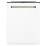ZLINE Autograph 24" Dishwasher, White Door, Bronze DWMTZ-WM-24-CB