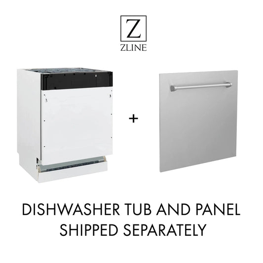 ZLINE Autograph 24" DuraSnow Dishwasher, Black Handle DWVZ-SN-24-MB
