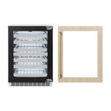 ZLINE Autograph 24 in. Dual Zone 44 Bottle Wine Cooler With Panel Ready Glass Door And Champagne Bronze Handle RWDPOZ-24-CB