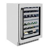 ZLINE Autograph 24 in. Dual Zone 44 Bottle Wine Cooler With Stainless Steel Glass Door And Matte Black Handle RWDOZ-GS-24-MB