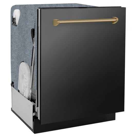 ZLINE Autograph Edition 24" Dishwasher Black Stainless, DWMTZ-BS-24-CB