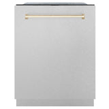 ZLINE Autograph Edition 24" Dishwasher DuraSnow, Gold DWMTZ-SN-24-G