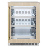 ZLINE Autograph Edition 24 in. Touchstone 151 Can Beverage Fridge With Panel Ready Glass Door And Champagne Bronze Handle RBSPOZ-24-CB