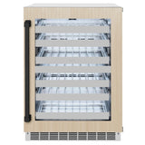 ZLINE Autograph Edition 24 in. Touchstone Dual Zone 44 Bottle Wine Cooler With Panel Ready Glass Door And Matte Black Handle RWDPOZ-24-MB
